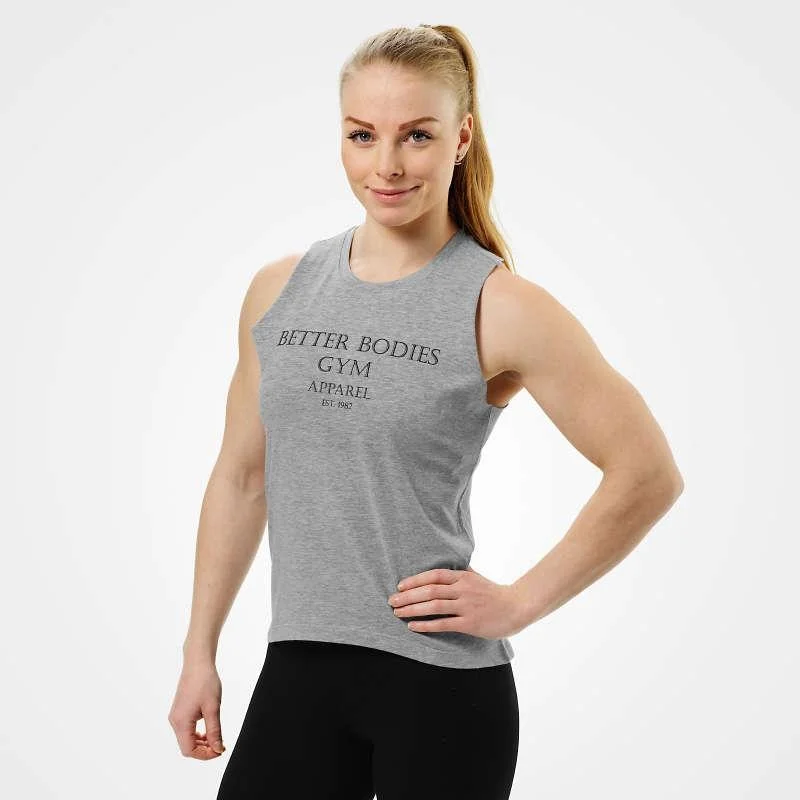 Crazy Price Slashing Better Bodies Chelsea Loose Tank - Greymelange