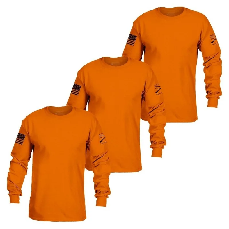 Exclusive Discounts Basic Long Sleeve 3 Pack - Safety Orange