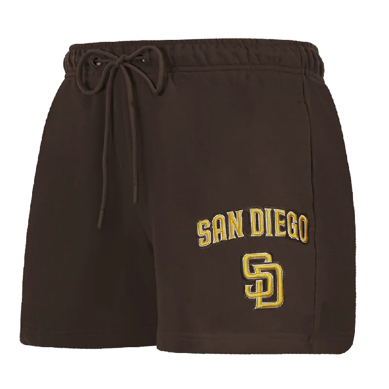 Bold Style Discounts MLB SAN DIEGO PADRES CLASSIC WOMEN'S FLEECE SHORT (BROWN)