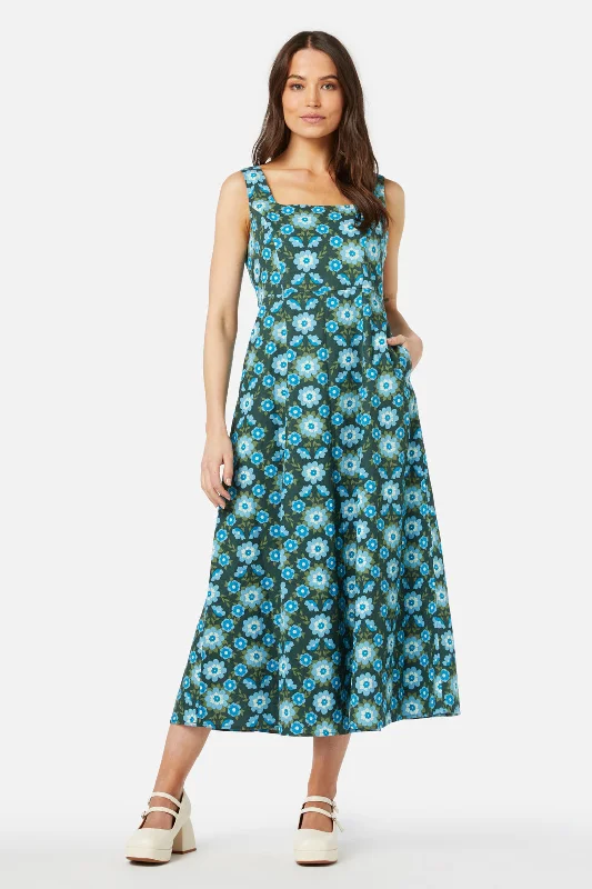 Smart Casual Deals Folk Floral Midi Dress