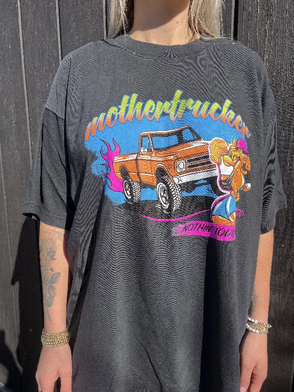 Casual Apparel For Women "MOTHERTRUCKER" Heavyweight Tee in BLACK