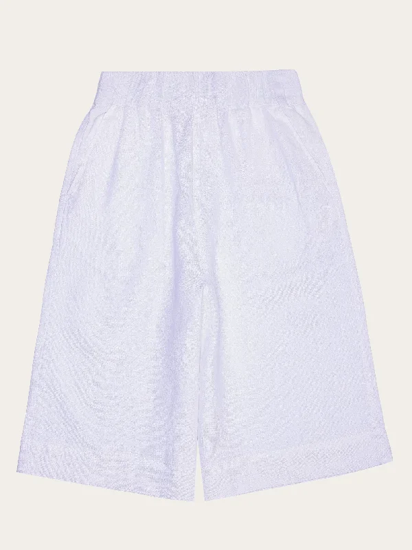 Women's Outerwear Clothing EVE culotte high-rise wide linen shorts - GOTS/Vegan - Bright White