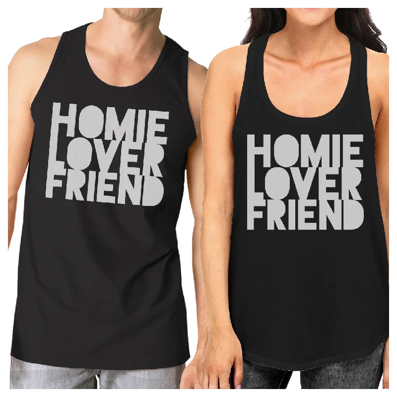 Casual Attire For Women Homie Lover Friend Matching Couple Black Tank Tops