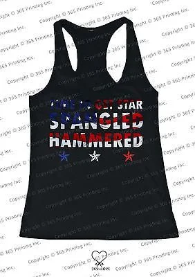 Women's Clothing For Special Occasions Women’s Red White and Blue Tank Tops - Time to get Star Spangled Hammered