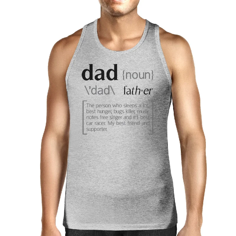 Women's Trendy Garments Dad Noun Mens Grey Cotton Tank Top Unique Fathers Day Gifts For Dad