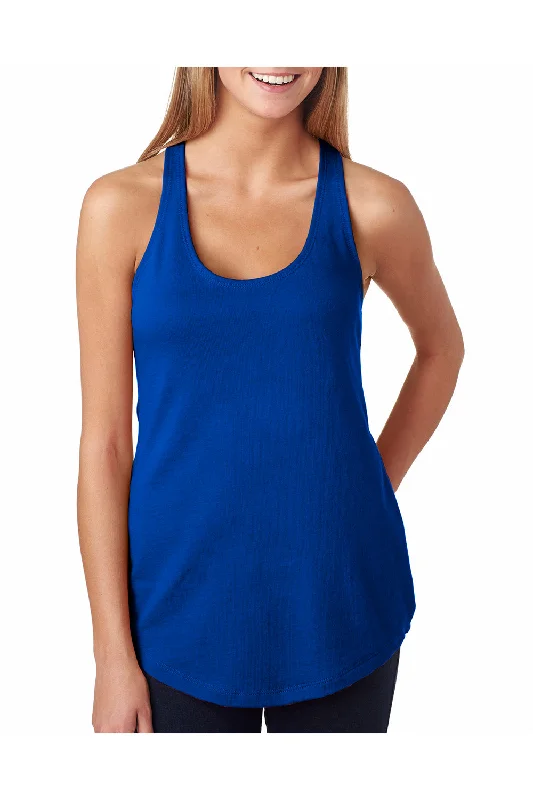 New In This Season Next Level Womens French Terry Tank Top - Royal Blue - Closeout