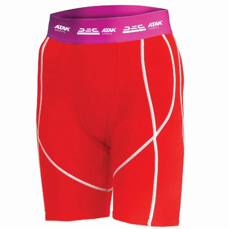 Vintage-Inspired Style Offers Atak Compression Shorts - Womens - Red