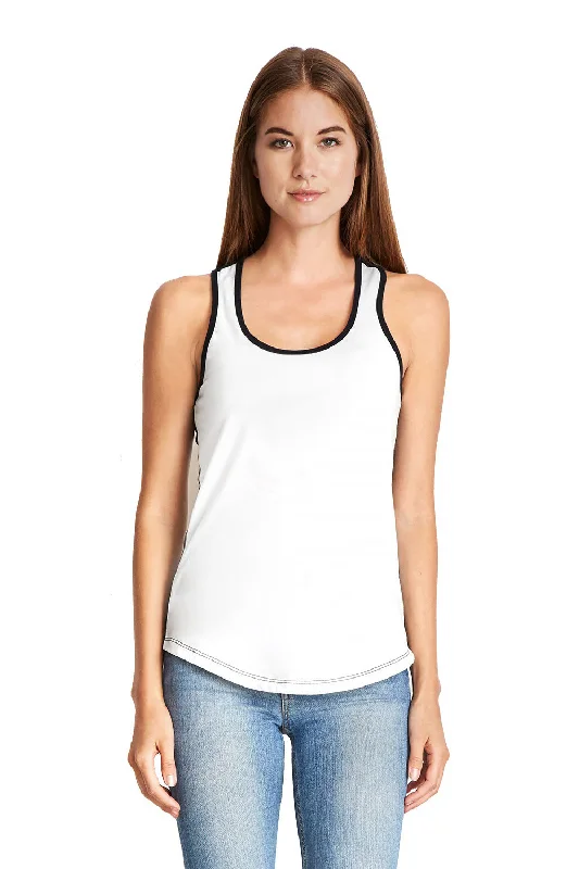 Insane Discount Onslaught Next Level Womens Ideal Tank Top - White/Black - Closeout