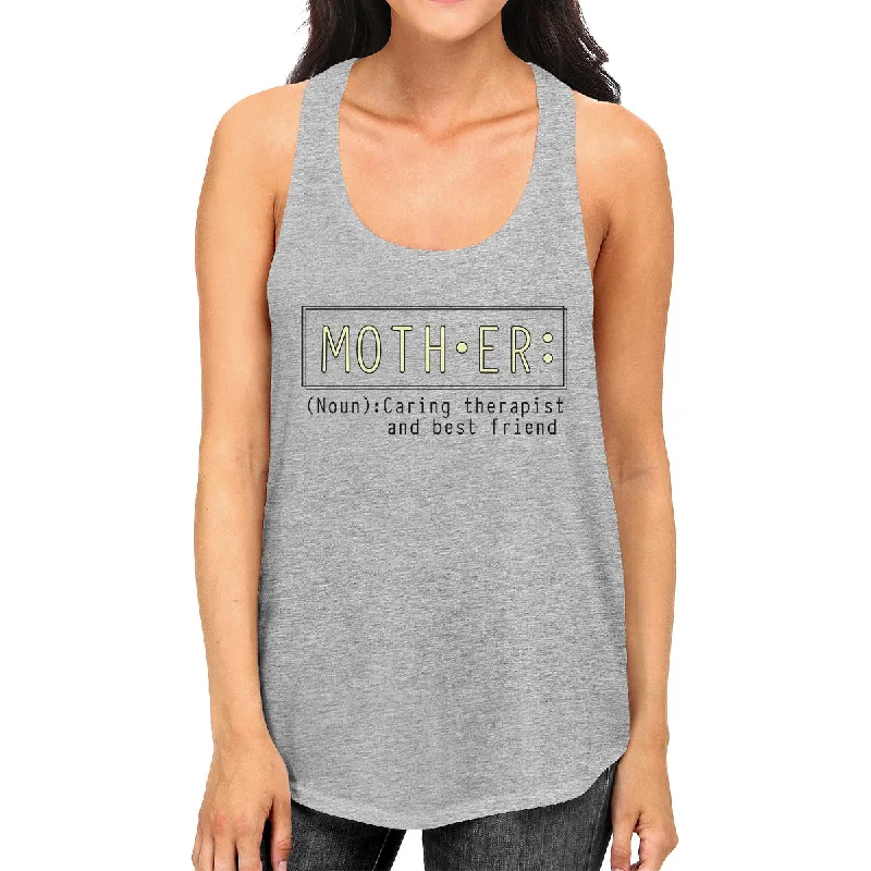 Women's Comfortable Garments Mother Therapist Women's Gray Cute Design Tank Top Gift For Moms