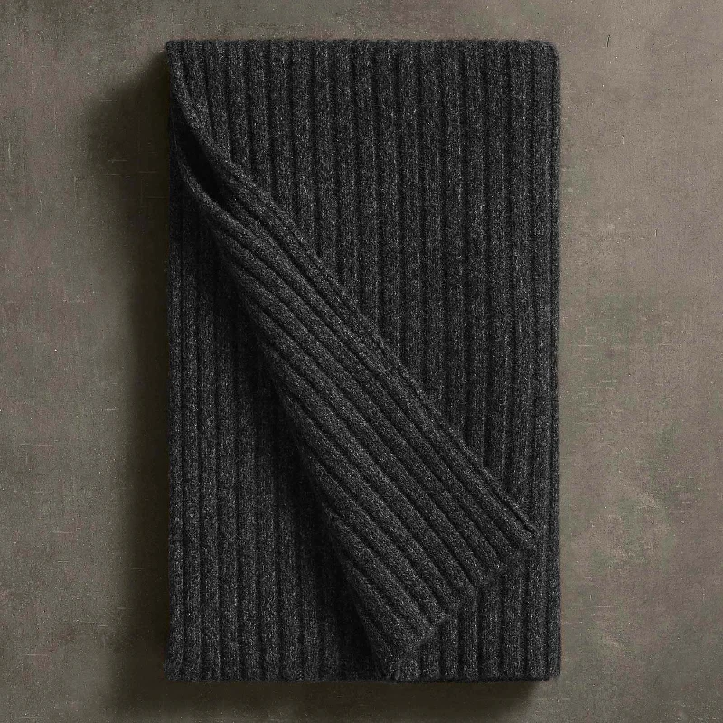 Classic Chic Deals Recycled Cashmere Marled Scarves - Charcoal Marl