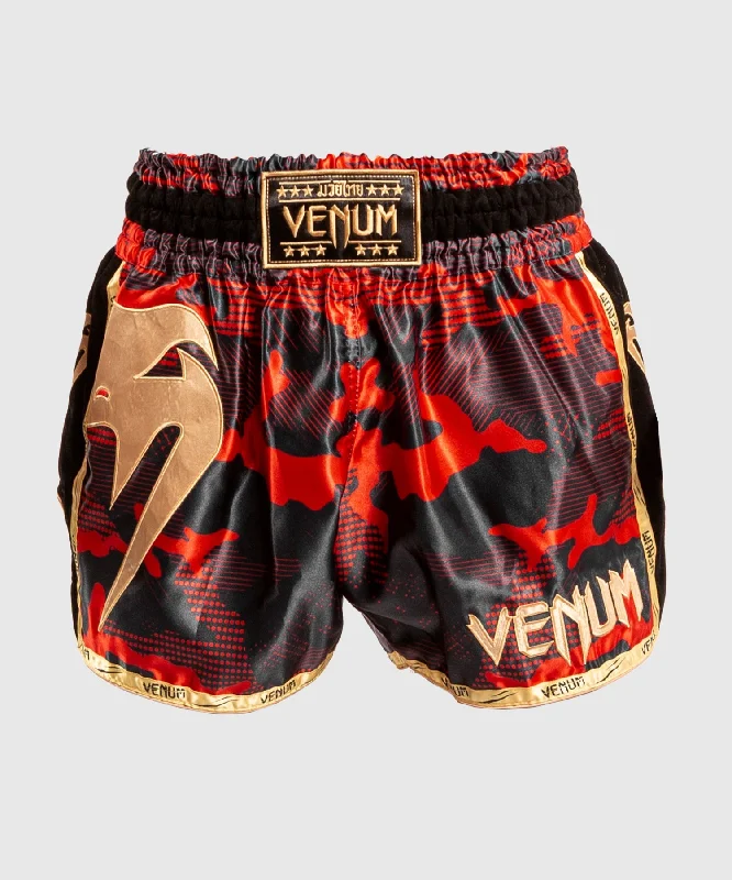 Timeless Style Promotions Venum Giant Camo Muay Thai Shorts - Red/Gold