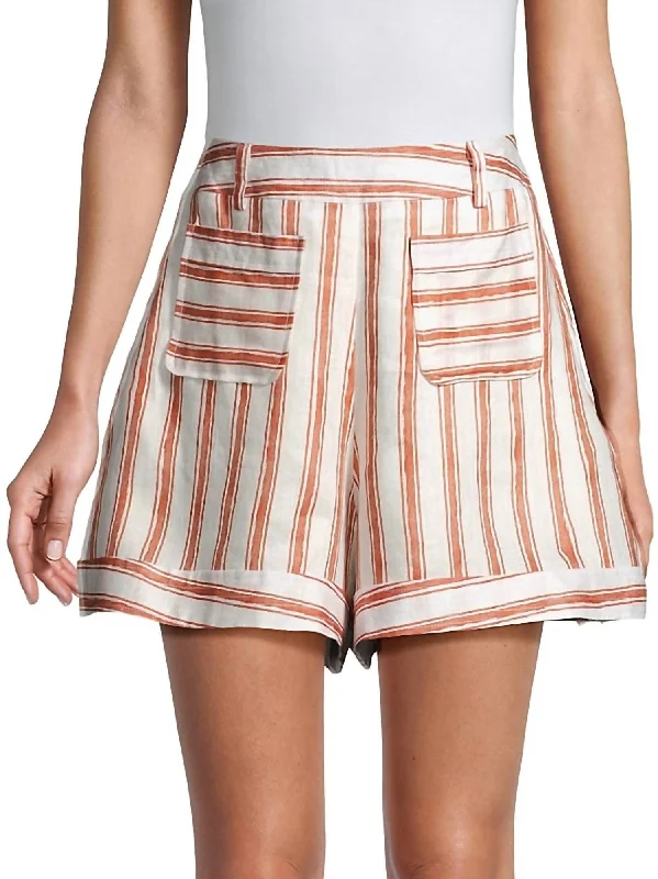 Women's Formal Event Outfit Ludo Linen Flax Shorts In Jeane Stripe