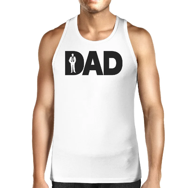 Modern Women's Attire Dad Business Mens White Funny Tank Top Working Dad Graphic Tanks