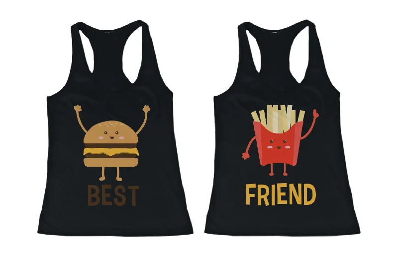 Timeless Elegance Sale Burger and Fries BFF Tank Tops Best Friend Matching Tanks Sleeveless Shirts