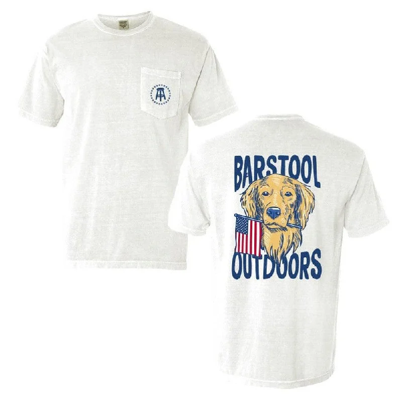 Women's Outerwear Garments Barstool Outdoors Dog USA Pocket Tee