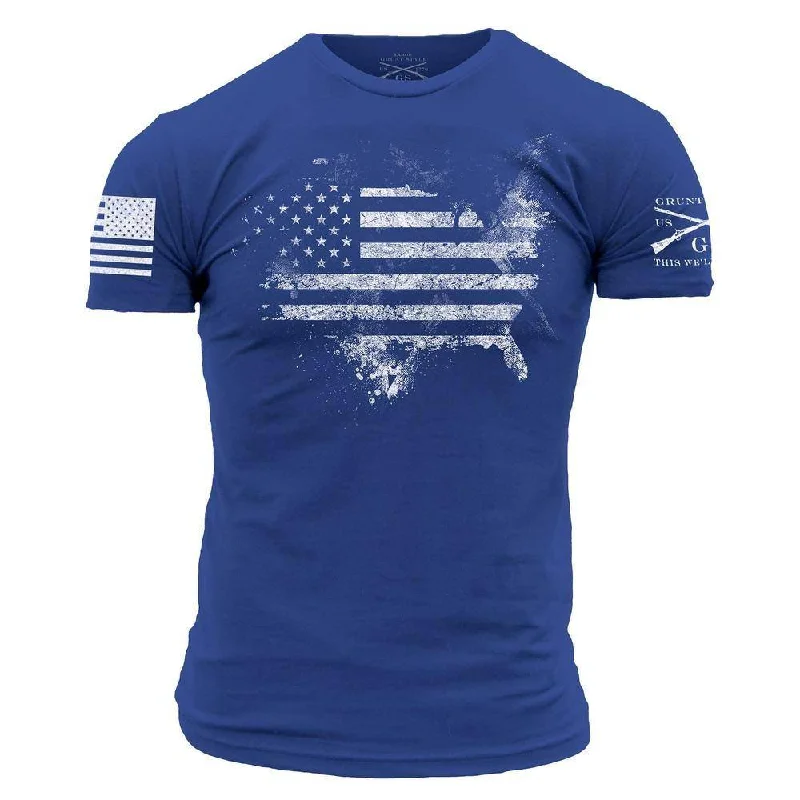 Luxury Women's Clothing American Acid T-Shirt - Royal Blue