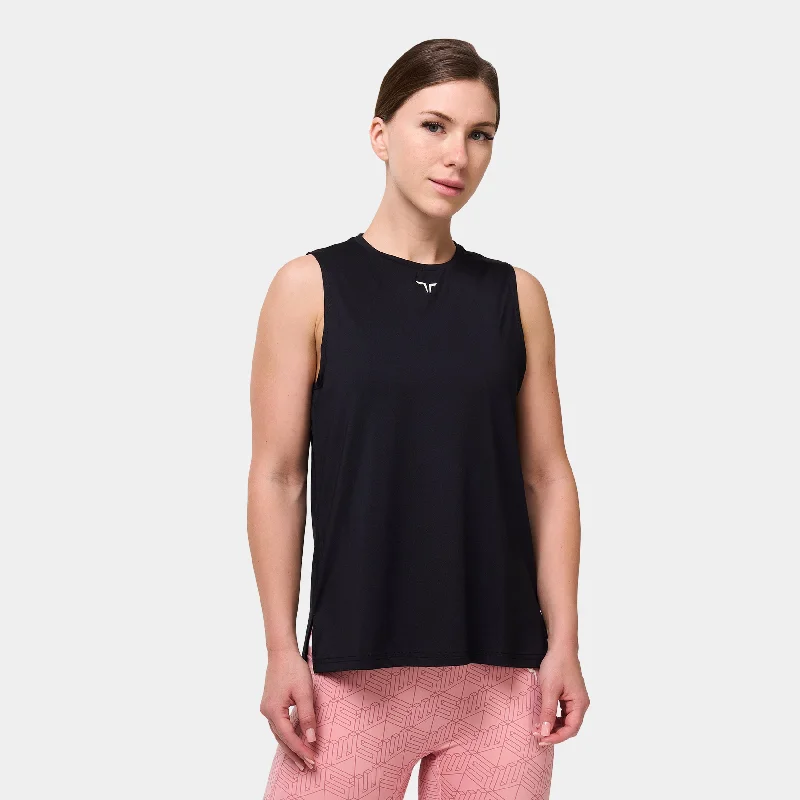 High-Fashion Women's Clothing Essential Crew Neck Tank - Black