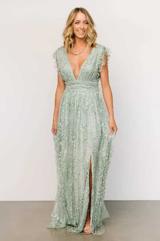 Limited Stock, Big Discounts Arlene Shimmer Gown | Sage