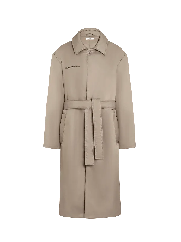 Women's Festive Attire Womens Flower-Warmth Trench Coat—taupe