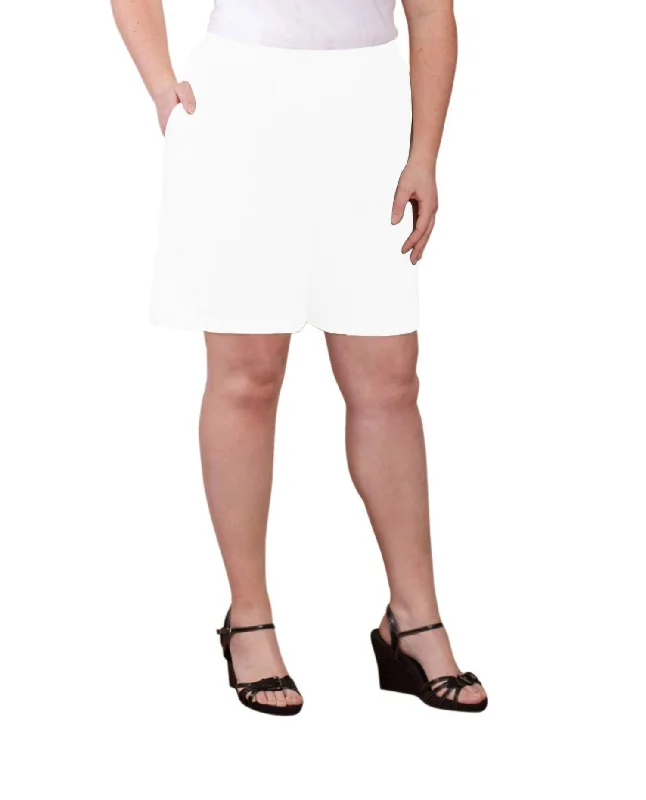 Women's Transitional Outfit Jersey Cotton Shorts - Plus In White