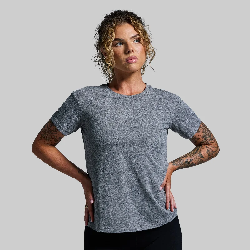 Casual Chic Deals Women's BP Premium Basic Crew (Heather Grey)