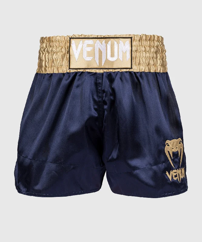 Trend Forward Threads Venum Classic Muay Thai Shorts - Navy Blue/Gold