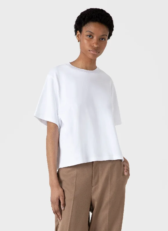 Women's Luxury Attire Women's Boxy Heavyweight T-shirt in White