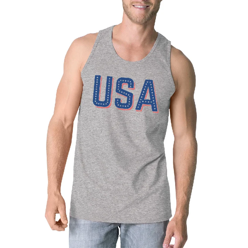 Timeless Elegance Sale USA With Stars Mens Sleeveless Top Funny Independence Day Tanks