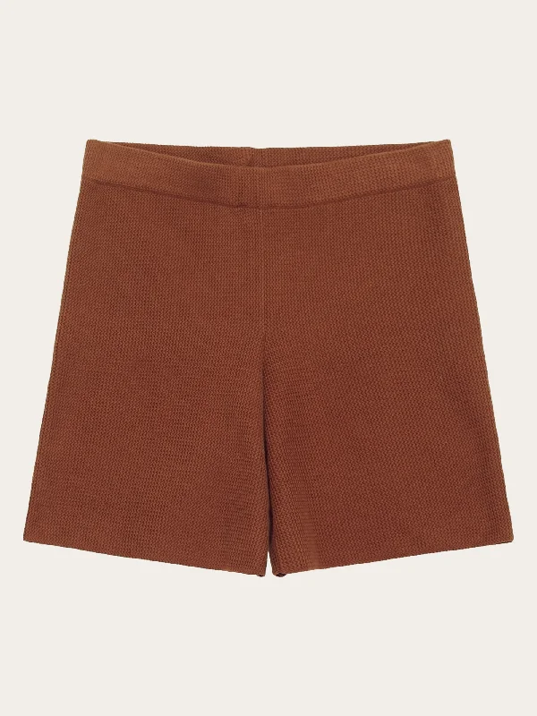 Casual Chic Clothing For Women GALE mid-rise cotton racking stitch shorts - GOTS/Vegan - Tiramisu