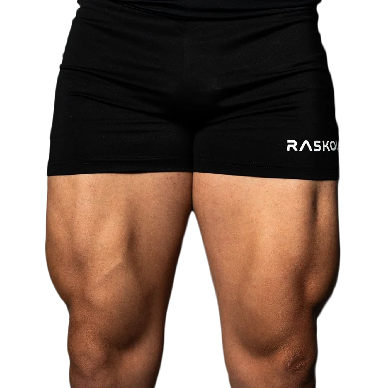 Affordable Fashion Clothing For Women RASKOL Black Bodybuilding Compression Shorts