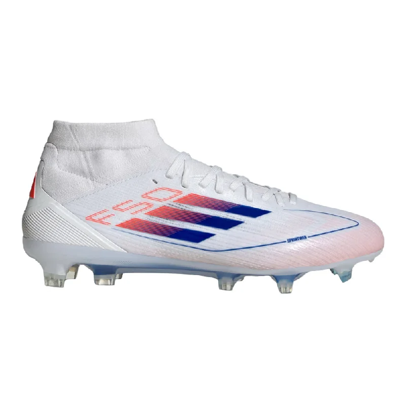 Casual Clothing For Women Adidas F50 Pro Mid-Cut FG Womens Football Boots (White/Lucid Blue/Solar Red)