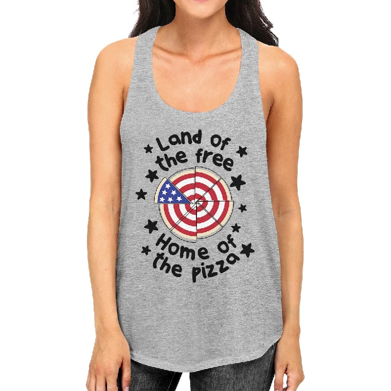 Women's Clothes For Special Occasions Land Of The Free Humorous 4th Of July Design Tanks For Pizza Lovers