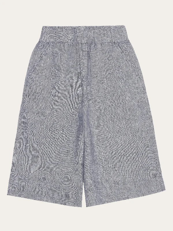 Casual Clothing For Women EVE culotte high-rise wide linen shorts - GOTS/Vegan - Vintage Indigo