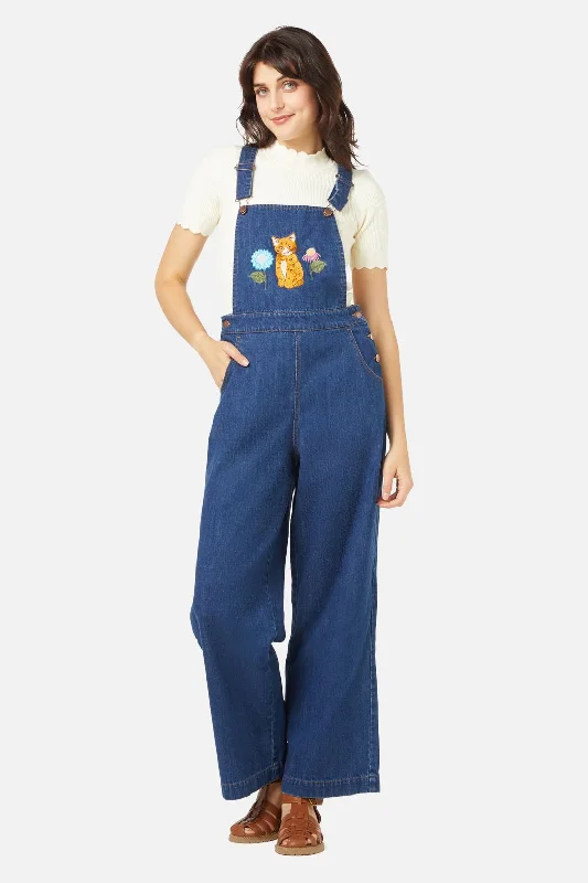 Avant-Garde Style Promotions Cat Embroidered Overall