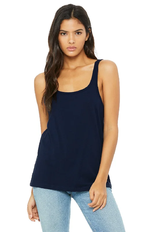 Women's Cozy Outfit For Lounging Bella + Canvas Womens Relaxed Jersey Tank Top - Navy Blue