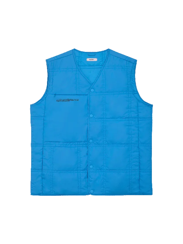 Limited Time Offers Womens Flower-Warmth Quilted Gilet—cerulean blue