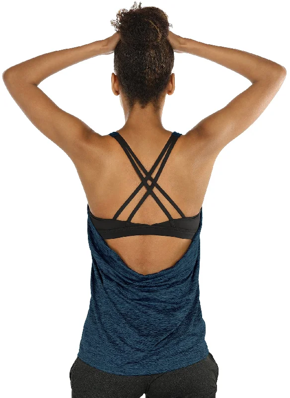 Flash Sale, Don'T Miss TK1A icyzone Workout Tank Tops Built in Bra - Women's Strappy Athletic Yoga Tops, Exercise Running Gym Shirts