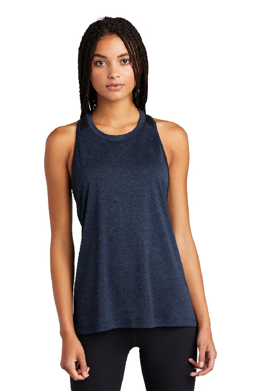 Women's Vintage Attire Sport-Tek Womens Endeavor Moisture Wicking Tank Top - Heather Dark Royal Blue/Black - Closeout