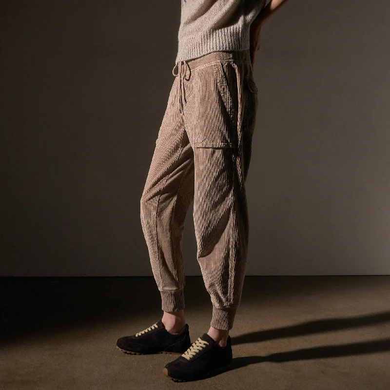 Fashion-Forward Offers Corduroy Mixed Media Pant - Coyote Pigment