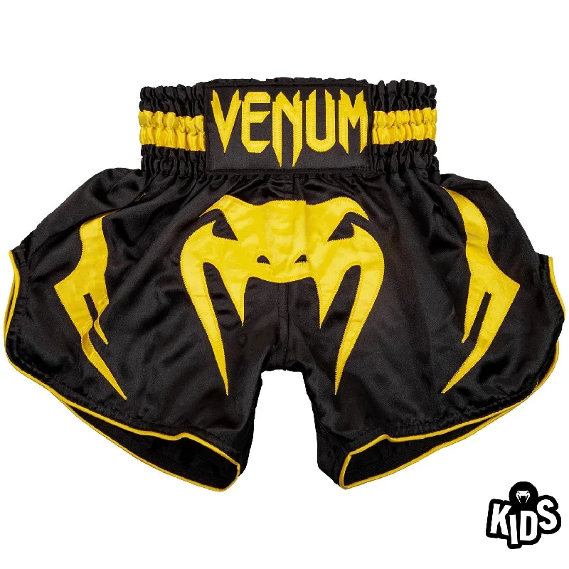 Inspired By You, Designed For You Venum Bangkok Inferno Kids Muay Thai Shorts - Black/Yellow