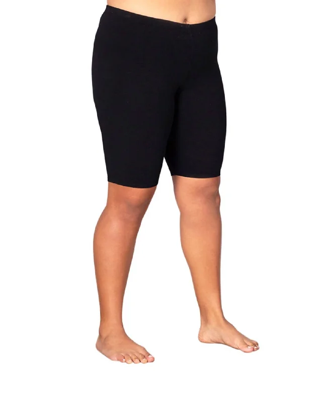 Comfortable Outfit For Women Plus Size Bike Shorts In Black