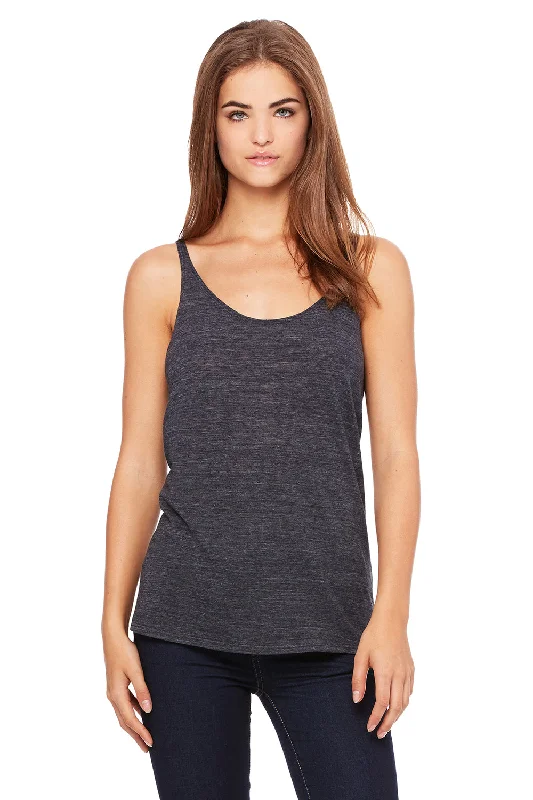 Women's Party Outfit Bella + Canvas Womens Slouchy Tank Top - Charcoal Black Slub