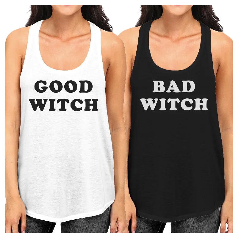 Daily Deals Good Witch Bad Witch BFF Matching White and Black Tank Tops