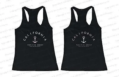 Women's Athletic Apparel Best Friend Summer BFF Tank Tops California Pacific Coast Huntington Beach