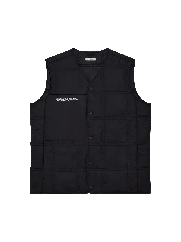 Women's Professional Garments Womens Flower-Warmth Quilted Gilet—black