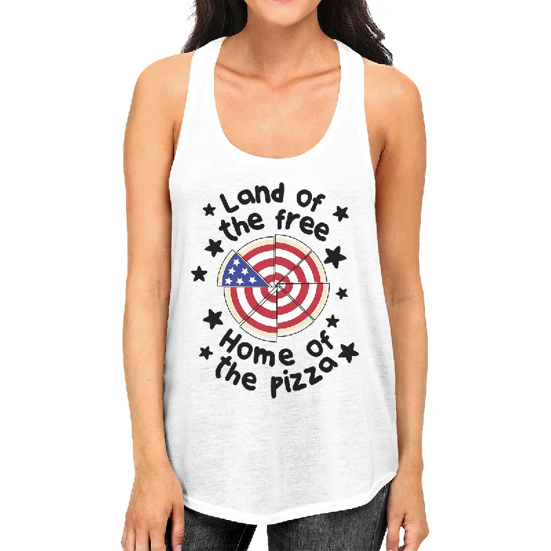 Women's Seasonal Clothes Home Of The Pizza Womens White Tank Top Gifts For Pizza Lovers