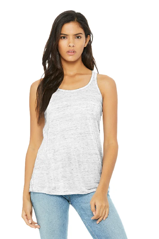 Minimalist Fashion Sale Bella + Canvas Womens Flowy Tank Top - White Marble - Closeout