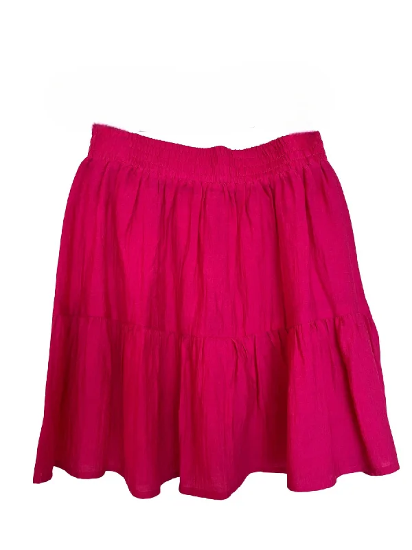 Women's Chic Outfit Tiered Skort In Hot Pink