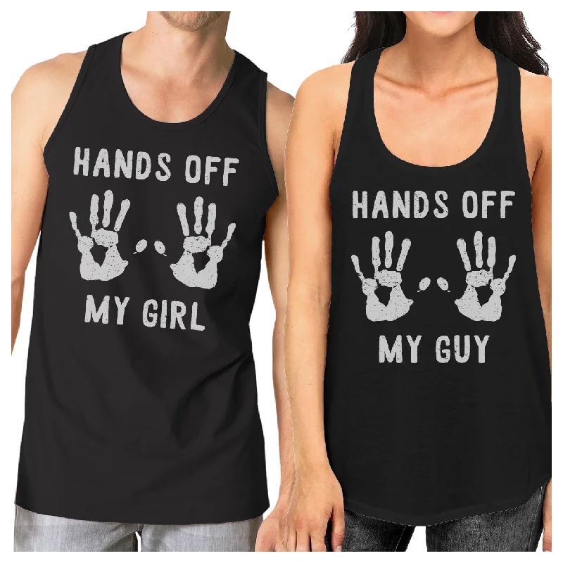 Women's Office Outfit Hands Off My Girl And My Guy Matching Couple Black Tank Tops