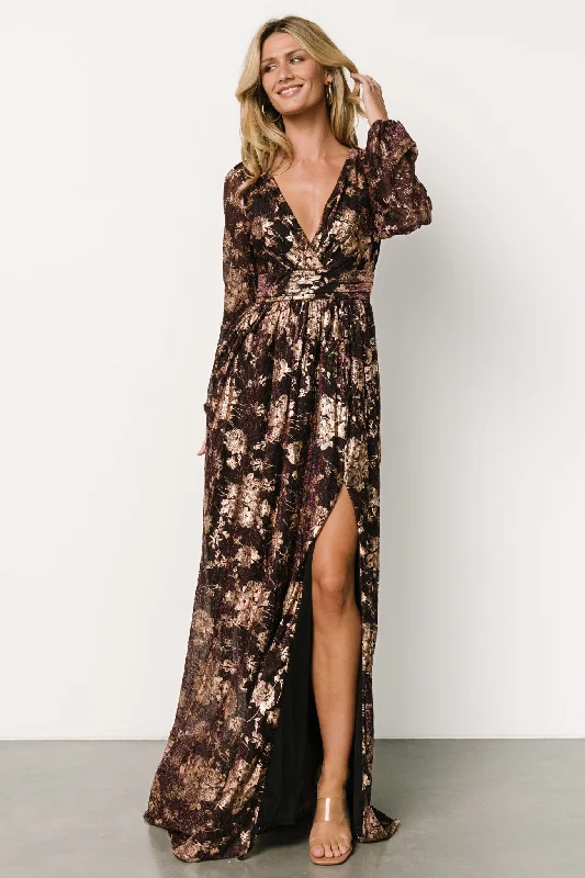 Big Discounts Charlene Maxi Dress | Wine + Gold